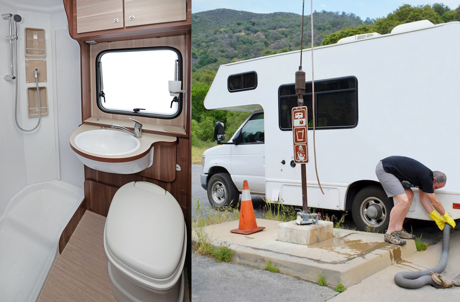 Portable RV/camper toilet and holding tank setup in Maryville, Tennessee